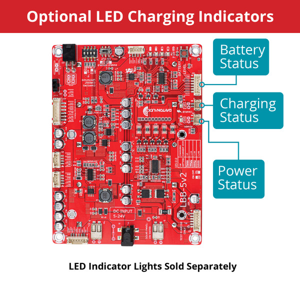 Dayton Audio LBB-6S Lithium Ion Battery Board LED Indicators